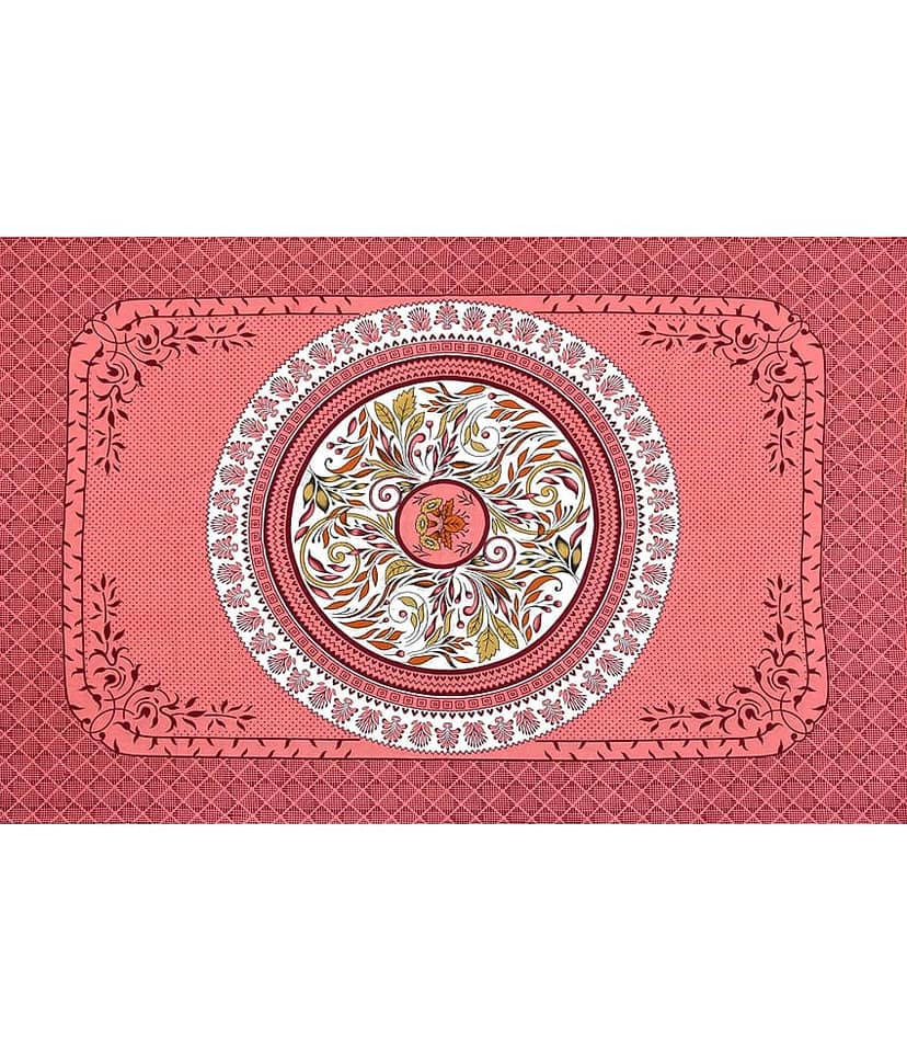 ABHACLOTHO Cotton 1 Single Bedsheet with 1 Pillow Cover ( Pink ) view 2