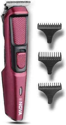 NOVA NHT 1134 Trimmer 120 min Runtime 4 Length Settings (Maroon)