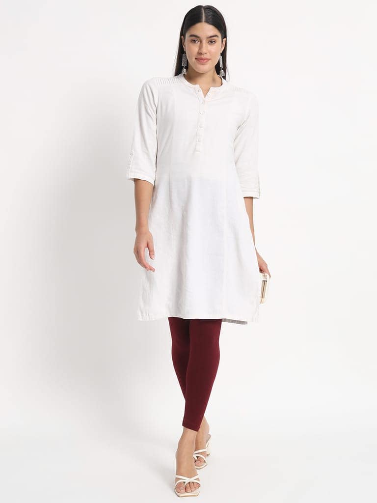 SOFT COLORS Women's Skinny Fit Ethnic Wear Ankle Length Leggings (Wine) view 7