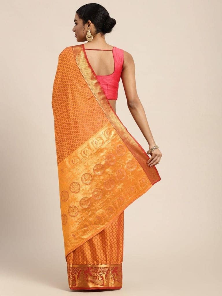 Women's Pure Banarasi Silk Woven Saree With Unstiched Blouse Piece view 2