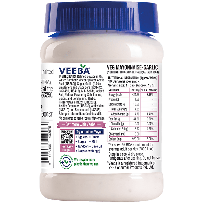 Veeba Mayonnaise - Garlic, 250 G view 2
