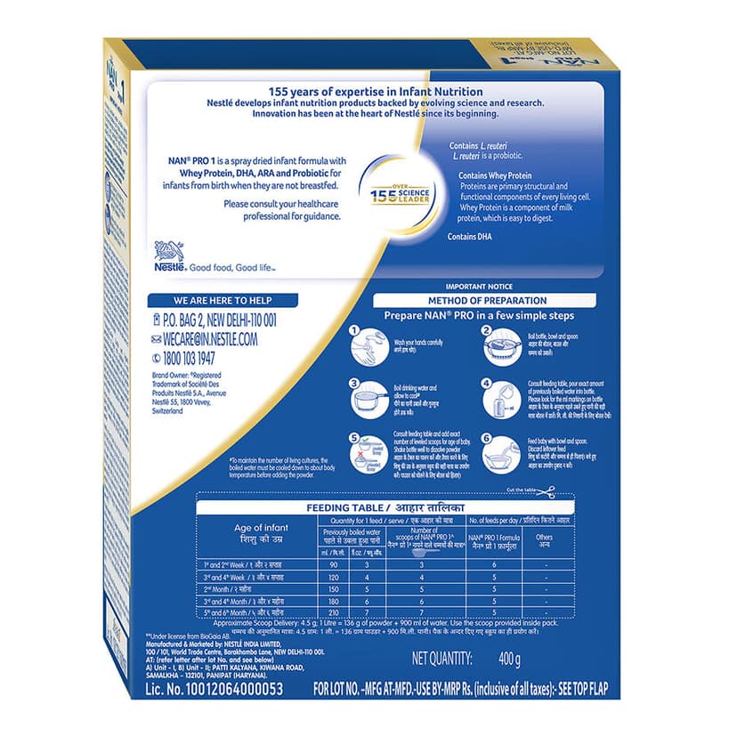Nestle Nan Pro Stage 1 Infant Formula Up to 6 Months view 2