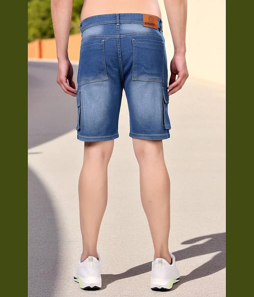 ZAYSH Blue Cotton Blend Men's Denim Shorts ( Pack of 1 ) view 2