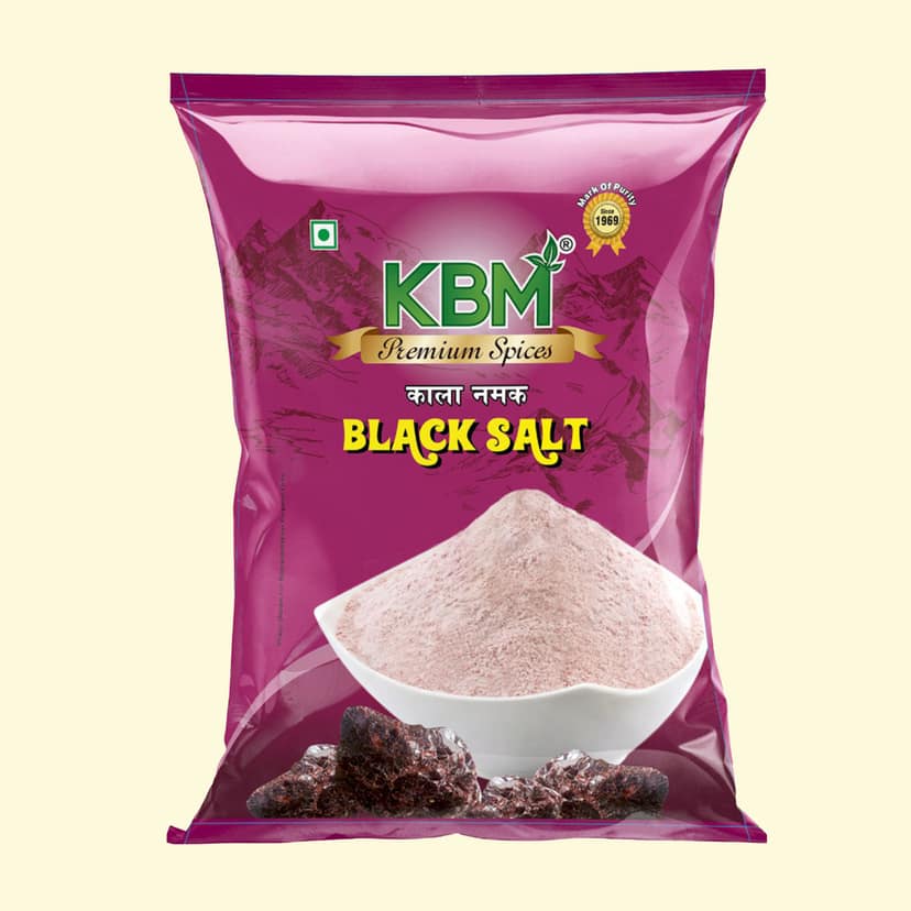 KBM Premium Spices Black Salt, 1 Kg Pouch