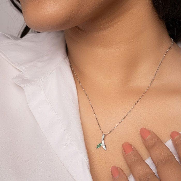 Silver Coral Pendant with Chain view 2