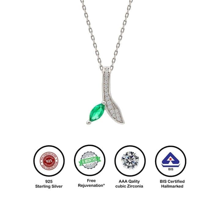 Silver Coral Pendant with Chain view 6
