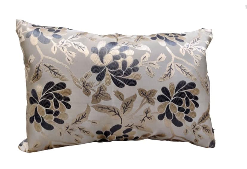 Grey Damask / Self Design / Woven Floral Motifs Zipper Square Rectangle Combo Cushion Covers (16x16 inch or 30 x 45 cm) Set of 3 view 7