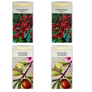 DARKINS Dark Chocolate | 70% Chocolate Cranberry & Chilli | 70% Chocolate Roasted Almond | Gluten-Free | Hand Crafted | Unrefined Cane Sugar | Natural Chocolate Bar | 50 Gm Each Pack of 4