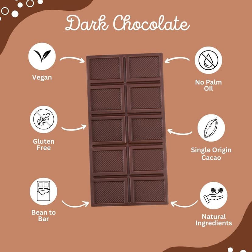 DARKINS Dark Chocolate | 70% Chocolate Cranberry & Chilli | 70% Chocolate Roasted Almond | Gluten-Free | Hand Crafted | Unrefined Cane Sugar | Natural Chocolate Bar | 50 Gm Each Pack of 4 view 8