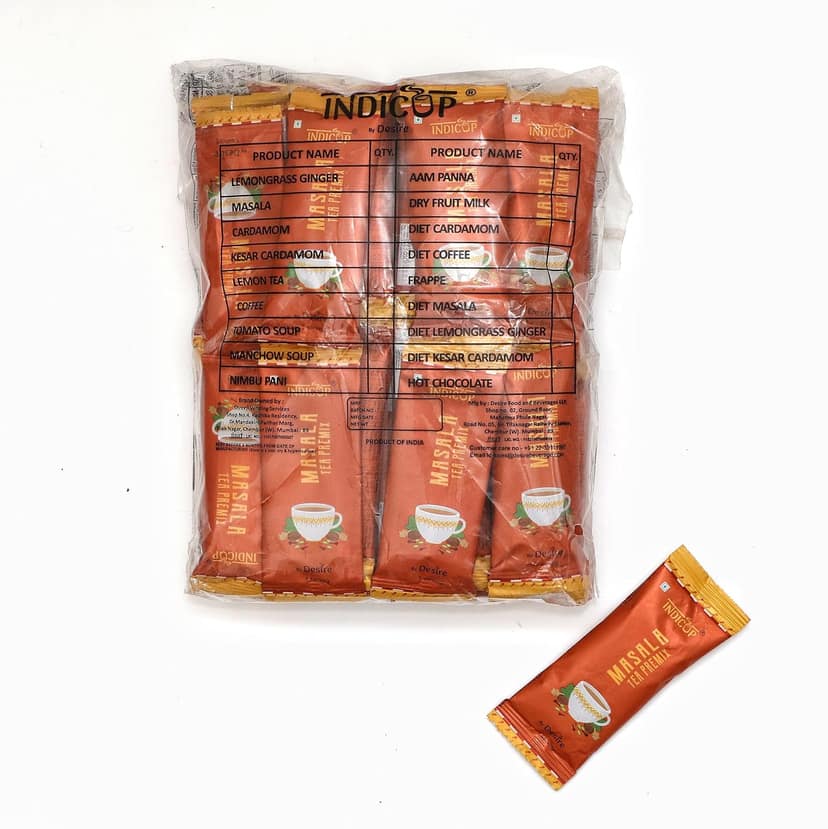 INDICUP Masala Tea Premix, Pack of 50 Sachets view 2
