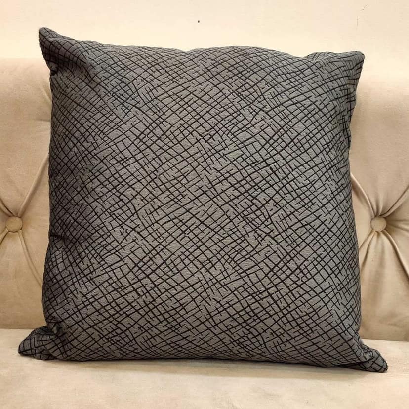 GOODVIBES White Silver Grey Damask/Self Design/Woven Floral Motifs Zipper Square Combo Cushion Covers (24x24 inch or 60 x 60 cm) Set of 5 view 2