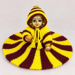 5 No. Laddu Gopal Ji Woollen Cap With Frill Dress | Handmade Warm Poshak Set