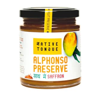 Native Tongue Exquisite Alphonso Mango Preserve Infused with Aromatic Kashmiri Saffron 200g