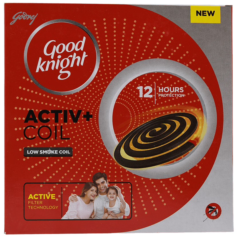 Good Knight Activ+ Low Smoke Mosquito Coil With Power Formula, 10 Coils