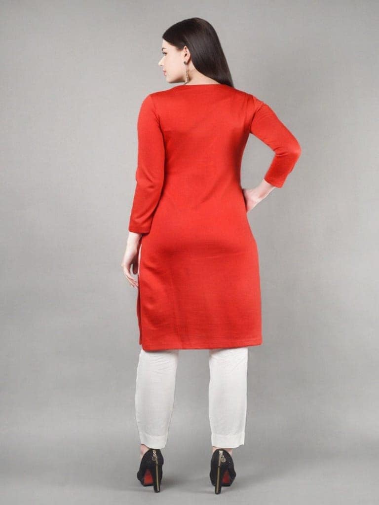 Neck Embroidered Short Kurta view 5