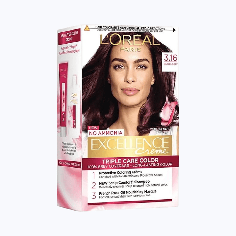 L'Oreal Semi-Permanent Hair Colour Ammonia-Free Formula & Honey-Infused Conditioner Glossy Finish Casting Cr me Gloss Plum/Burgundy 316