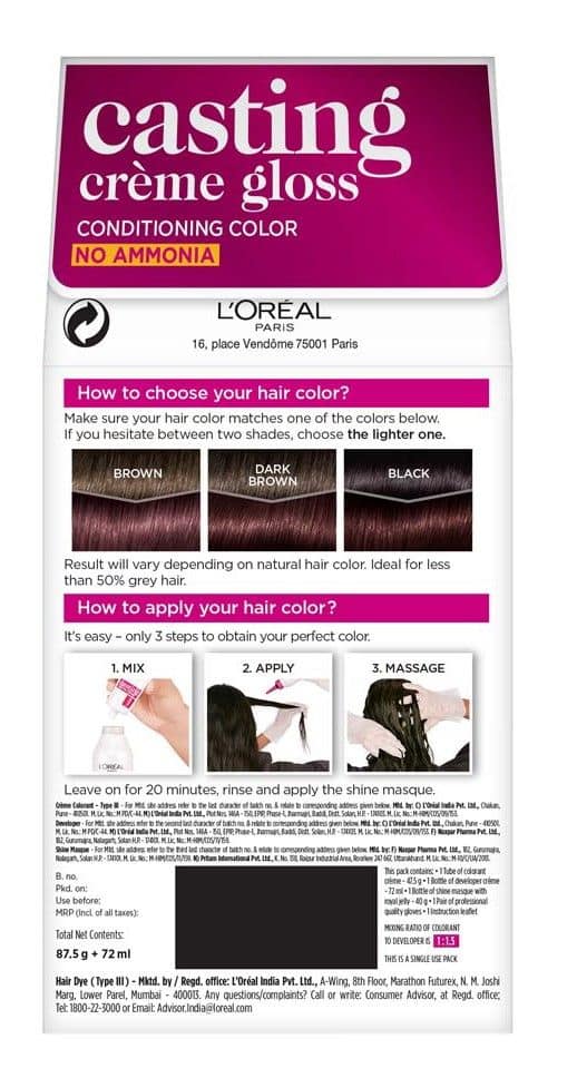 L'Oreal Semi-Permanent Hair Colour Ammonia-Free Formula & Honey-Infused Conditioner Glossy Finish Casting Cr me Gloss Plum/Burgundy 316 view 2