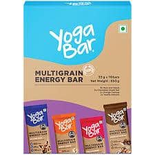 Yoga Bar Multigrain Variety Energy Bar - Chocolate, Vanilla Almonds, Cashew Orange & Nuts & Seeds, 38 G (Pack Of 10)
