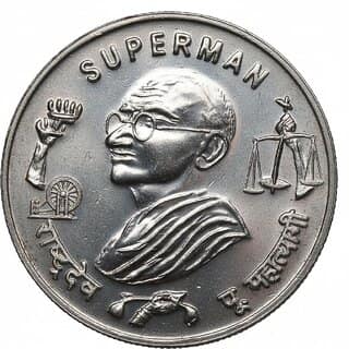 Mahatma Gandhi Yatra & Gandhi is Superman Silver Plated Ancient India Variant view 2
