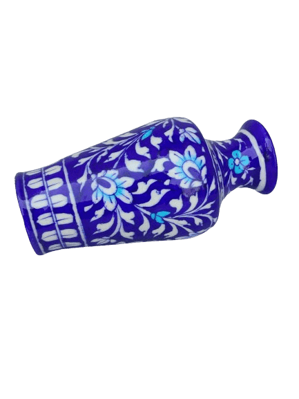 Blue Pottery Flower Pot view 2