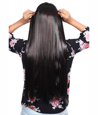 RITZKART Clip In Hair Extension Black &MAROON STRAIGHT