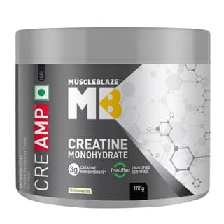 MuscleBlaze Creatine Monohydrate CreAMP (Unflavoured,100g) Trustified Certified Creatine