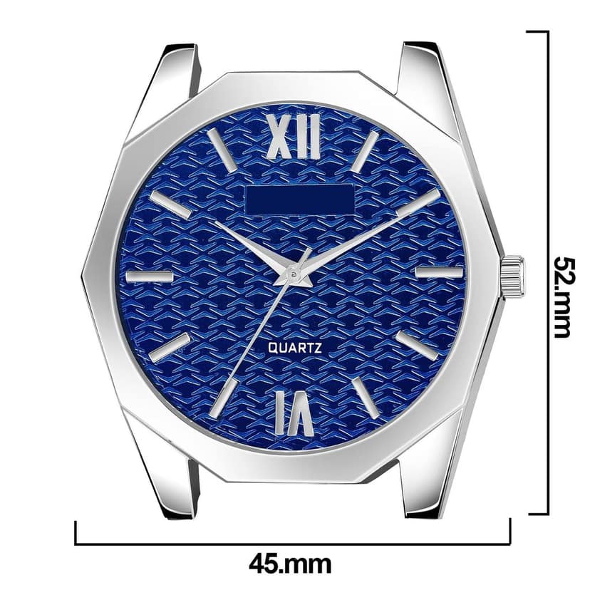 Blue 3D embossed Dial Analog Watch for Men LR86 view 4