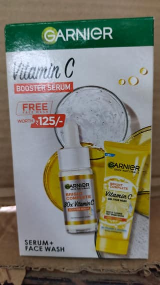 Garnier vitamin c serum and free face wash
