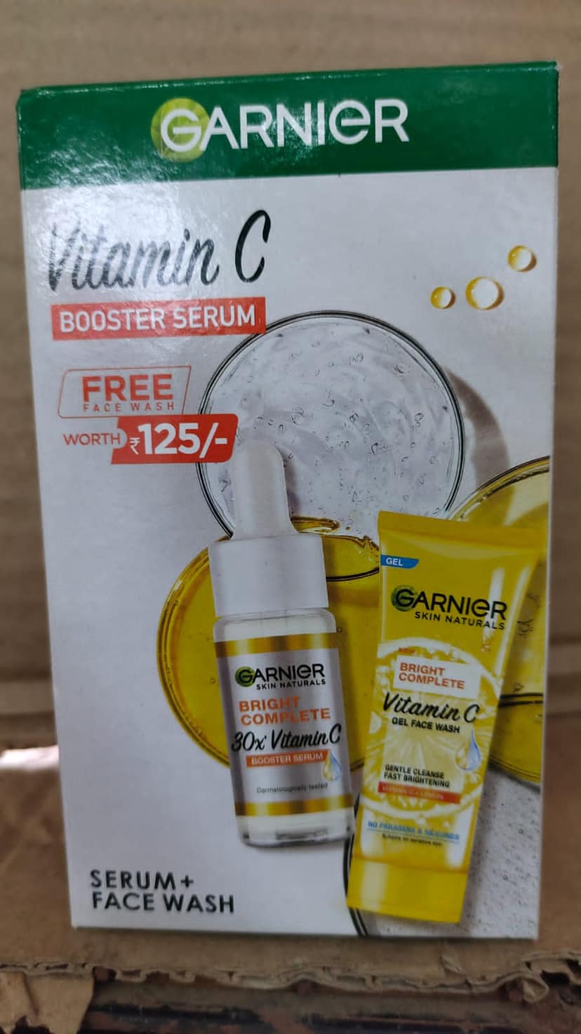 Garnier vitamin c serum and free face wash