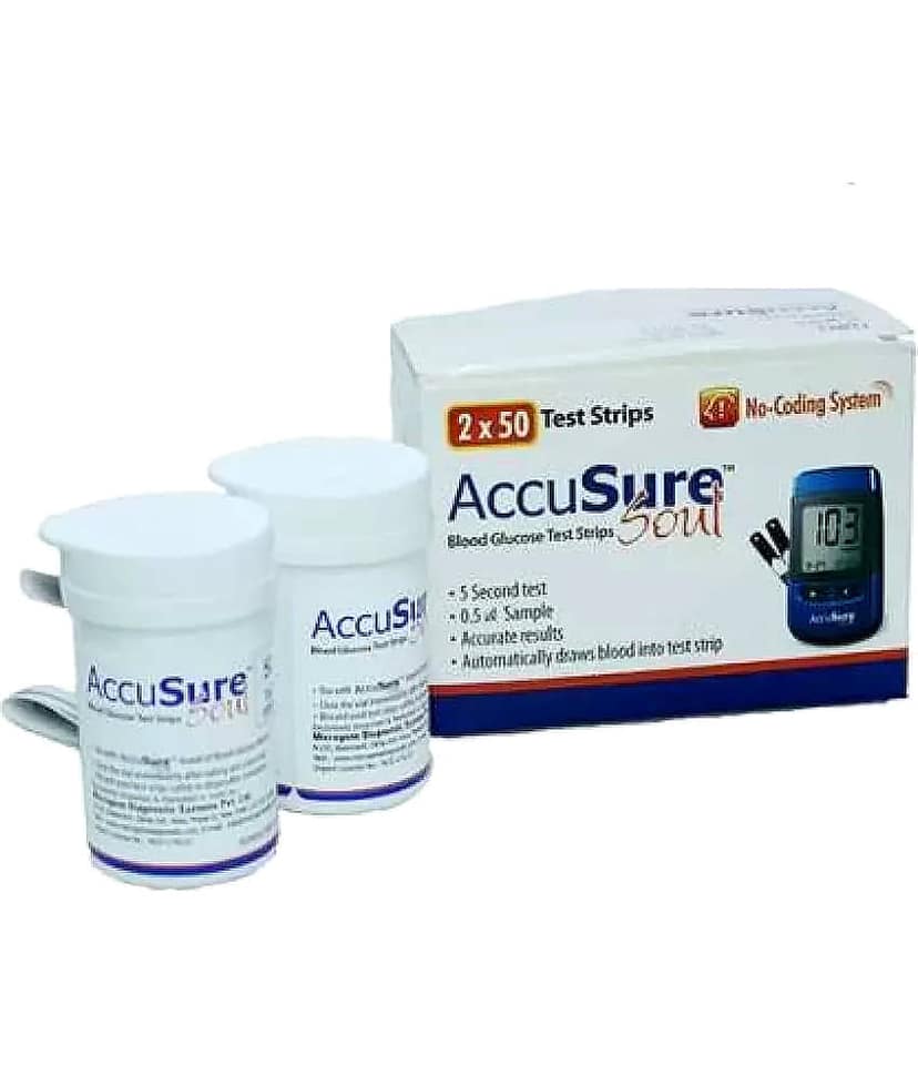 ACCUSURE Soul Bloodglucose Test Strips 100 Test Strips
