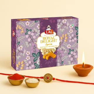 Lal Sweets Royal Delight 400g (Pack of 1) || Made with Fresh Cashew Nuts || Cow Ghee Mysore Pak || Indian Traditional Kaju Mithai