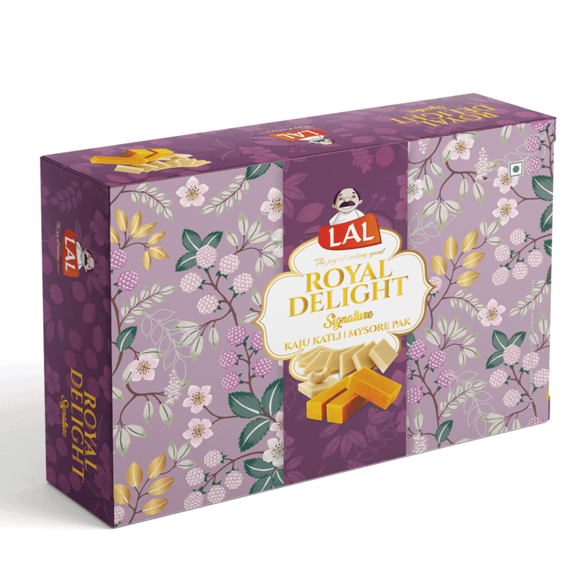 Lal Sweets Royal Delight 400g (Pack of 1) || Made with Fresh Cashew Nuts || Cow Ghee Mysore Pak || Indian Traditional Kaju Mithai view 5