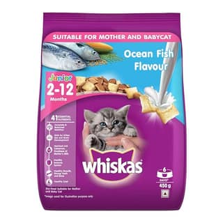 Whiskas Kitten (2-12 months) Dry Cat Food Food, Ocean Fish 450 gms