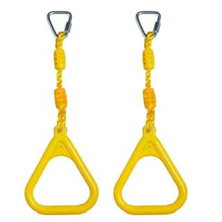 REZNOR Heavy Duty Triangle Rings Set of 2 with Locking Delta Quick Links for Indoor Jungle Gym Play Set and Outdoor Playground for Swing Set,
