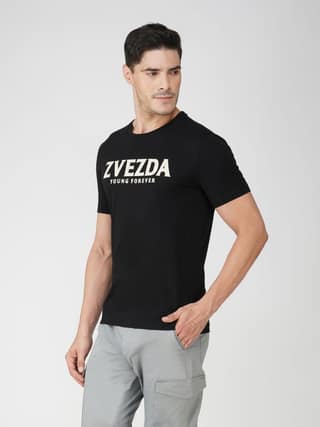 Men’s Branded Lightweight Cotton Jersey T-Shirt Black