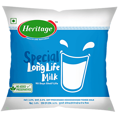 Heritage Special UHT Processed Homogenised Toned Milk, 500 ml Pouch