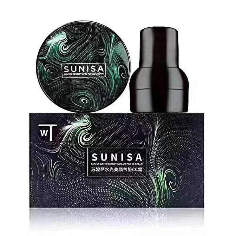 SUNISA Air Cushion CC Cream - Long-Lasting, Flawless Coverage with a Natural Finish - Includes Mushroom Head Makeup Sponge