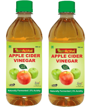 NutrActive Filtered Apple Cider Vineger | 100% Natural 1000 ml Unflavoured Pack of 2