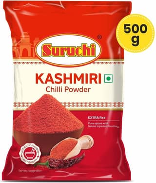 SURUCHI Kashmiri Chilli Powder 500g, Spicy Red Chilly Powder (Lal Mirch) - Masala 500 gm