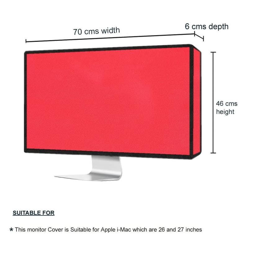 PalaP Super Premium Dust Proof Monitor Cover for Apple iMac All in ONE Desktop 27 inches (RED) view 3