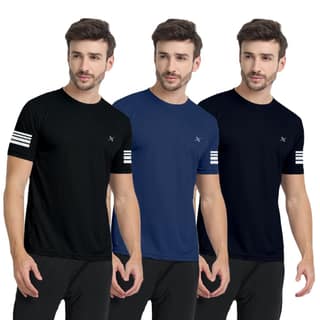 FTX Men Solid Round Neck Tshirt Pack Of 3
