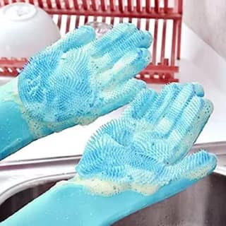 Elecsera Gloves Magic Silicone Dish Washing Gloves, Silicon Cleaning Gloves, Silicon Hand Gloves for Kitchen Dishwashing