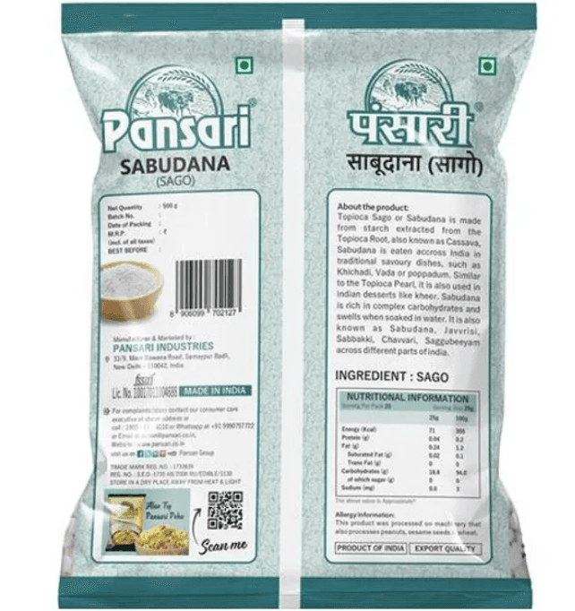 Pansari Sabudana view 2