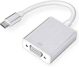 Type-C to VGA Adapter 1080P Converter for Mac Book Series, Chrome Book Pixel, Surface Book and More (Silver)