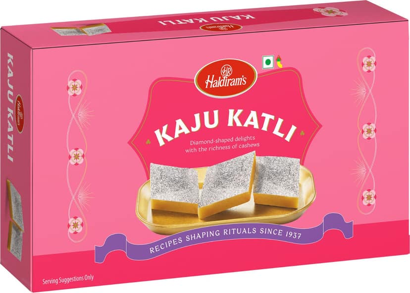 Haldiram's Kaju Katli Box | Premium Cashew Sweet | Ideal for Gifting & Celebrations Box (200 g) - Pack of 2
