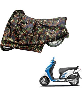 AutoRetail Dust Proof Two Wheeler Polyster Cover for Honda Activa i (Mirror Pocket, Jungle Color)