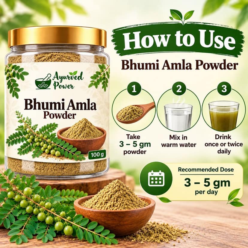 Ayurved Power Bhumi Amla Powder (Phyllanthus Niruri) - 100 gm view 3