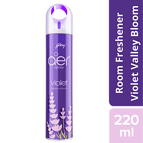Godrej Aer Spray - Home & Office Air Freshener, Violet Valley Bloom, 220 ml