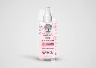 TANMAN ORGANICS Rose Water Face Mist 100ml for Dry Skin, 100% Organic Natural Toner for Glowing, Hydrated Skin and Open Pore Tightening, Unisex Toner Spray for Face for Women & Men