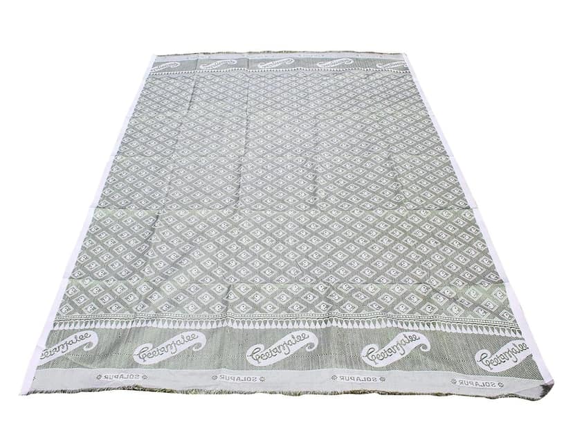 Mandhania Solapur Chaddar Single Blanket Cotton,Rayon�& Viscose Pack of 1 - Green view 2